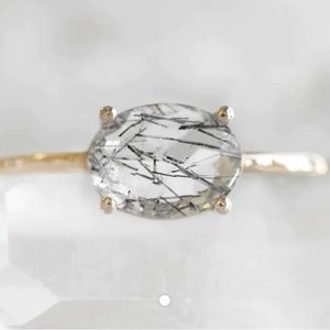 Tourmaline in Quartz Ring Size 9.5